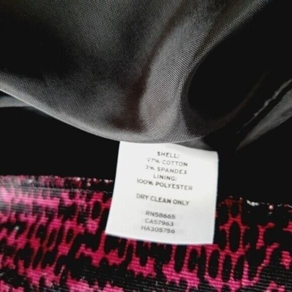 HALOGEN Pencil Skirt Abstract Pattern Black & Pink Sz 10 - Picture 6 of 6